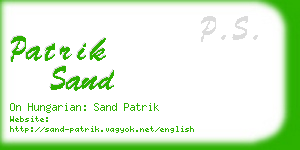patrik sand business card